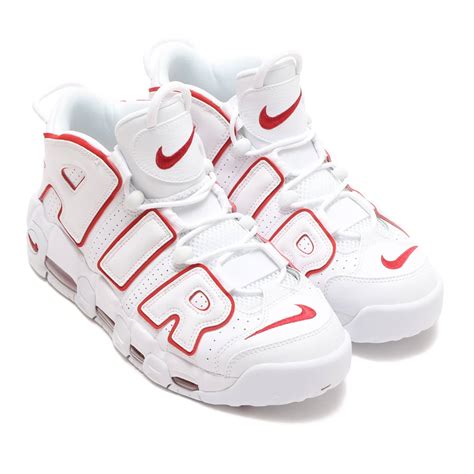 nike uptempo weiß rot|nike white varsity red.